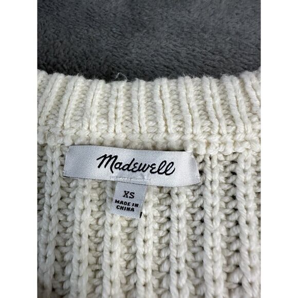 Madewell Shirttail Cardigan Sweater Chunky Size XS Antique Cream - Picture 8 of 10